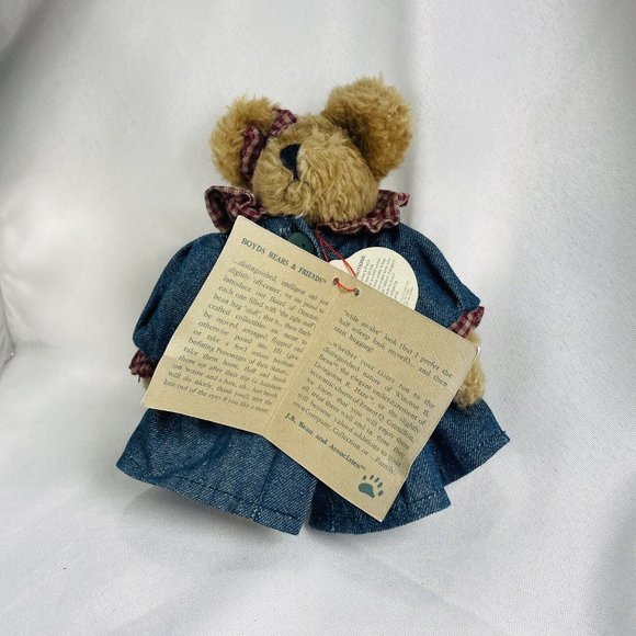 Bonnie Boyds Bears Jointed JB Bean Denim Dress Collection Vintage Plush Retired - Picture 7 of 9